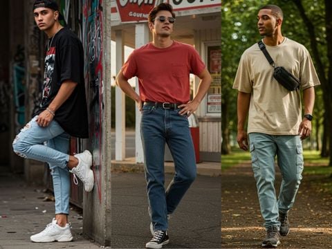 5 Cách phối quần jeans áo thun nam năng động, phong cách