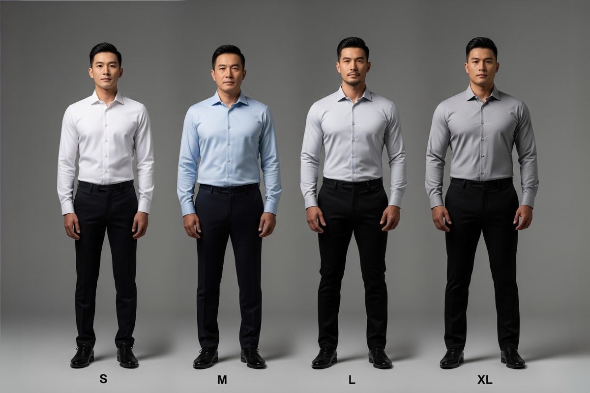 Chọn size áo sơ mi dựa trên cân nặng chiều cao