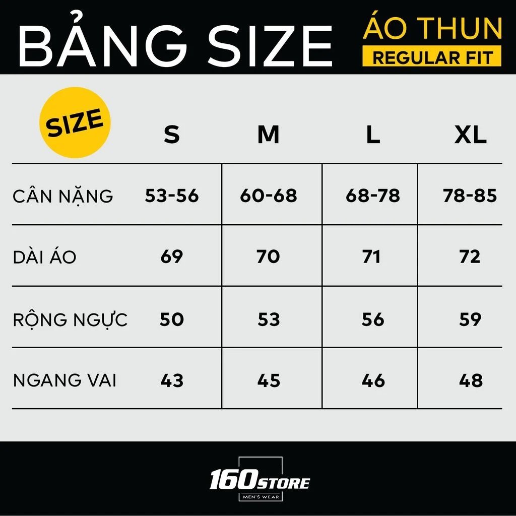 Bảng size áo thun