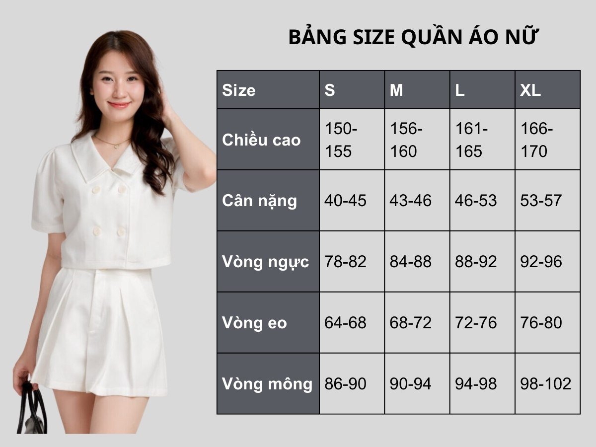 Bảng size quần áo XL nữ