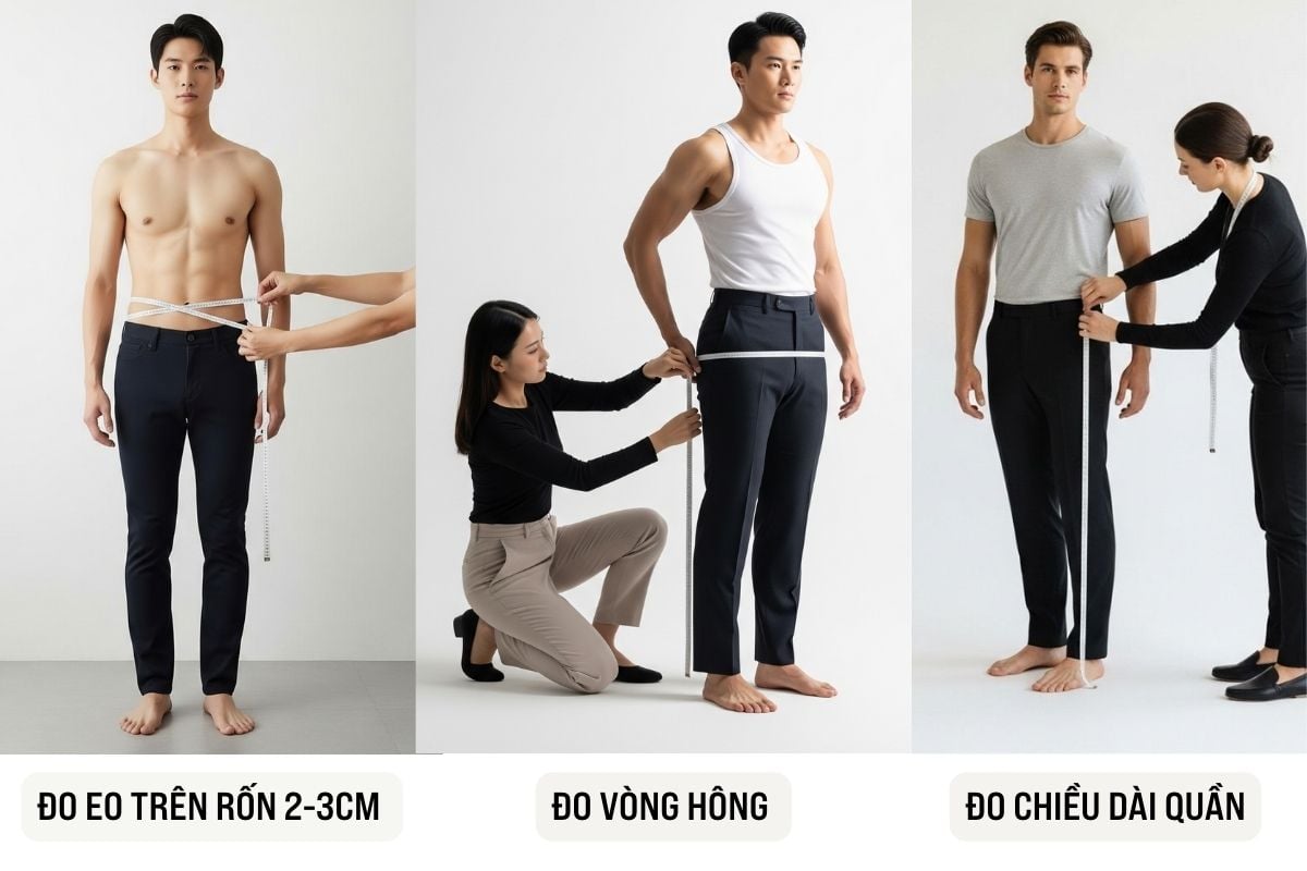 Cách đo eo hông và chiều dài quần