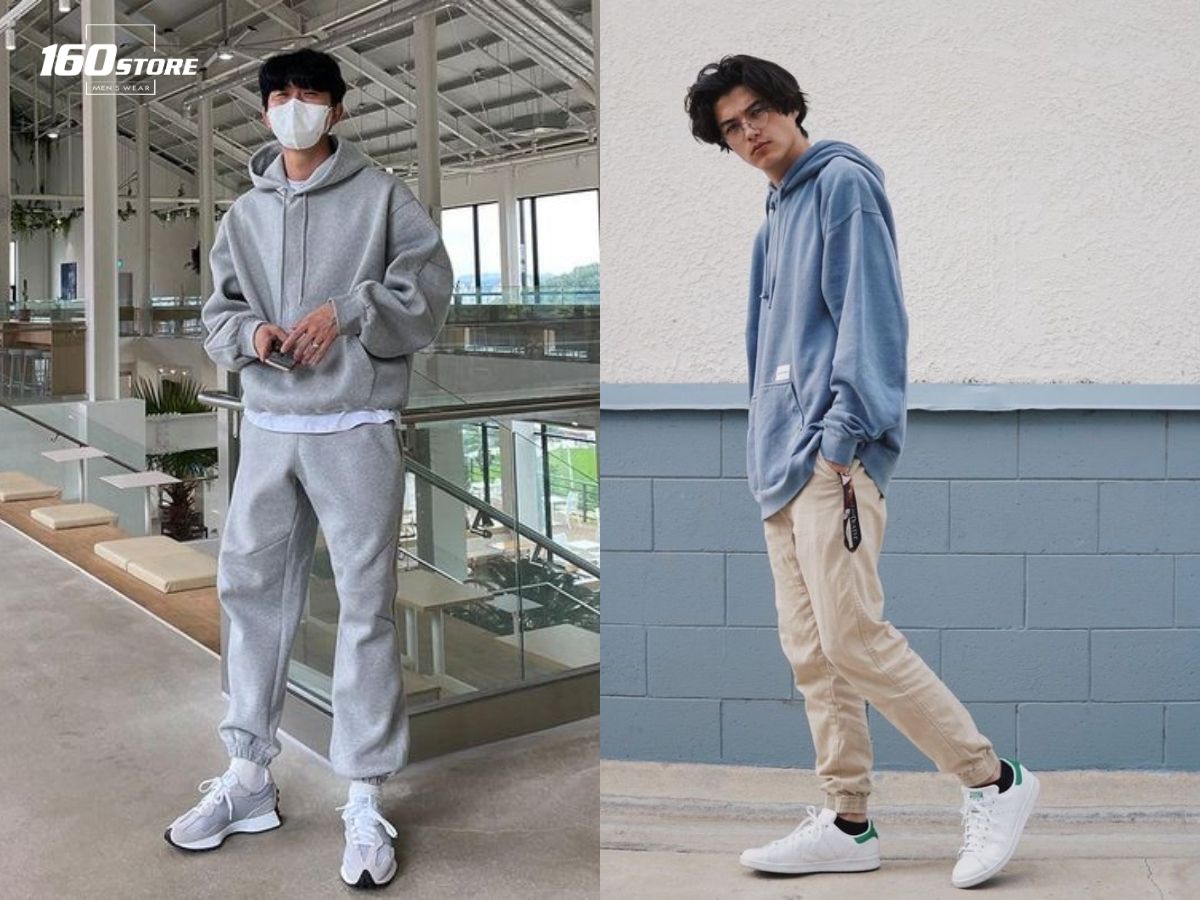 Áo hoodie có thể phối với quần jogger ấm áp