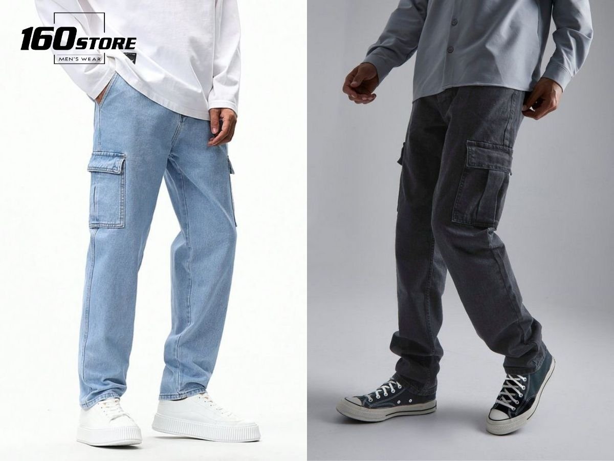 Quần cargo jeans khỏe khoắn cũng là item được yêu thích