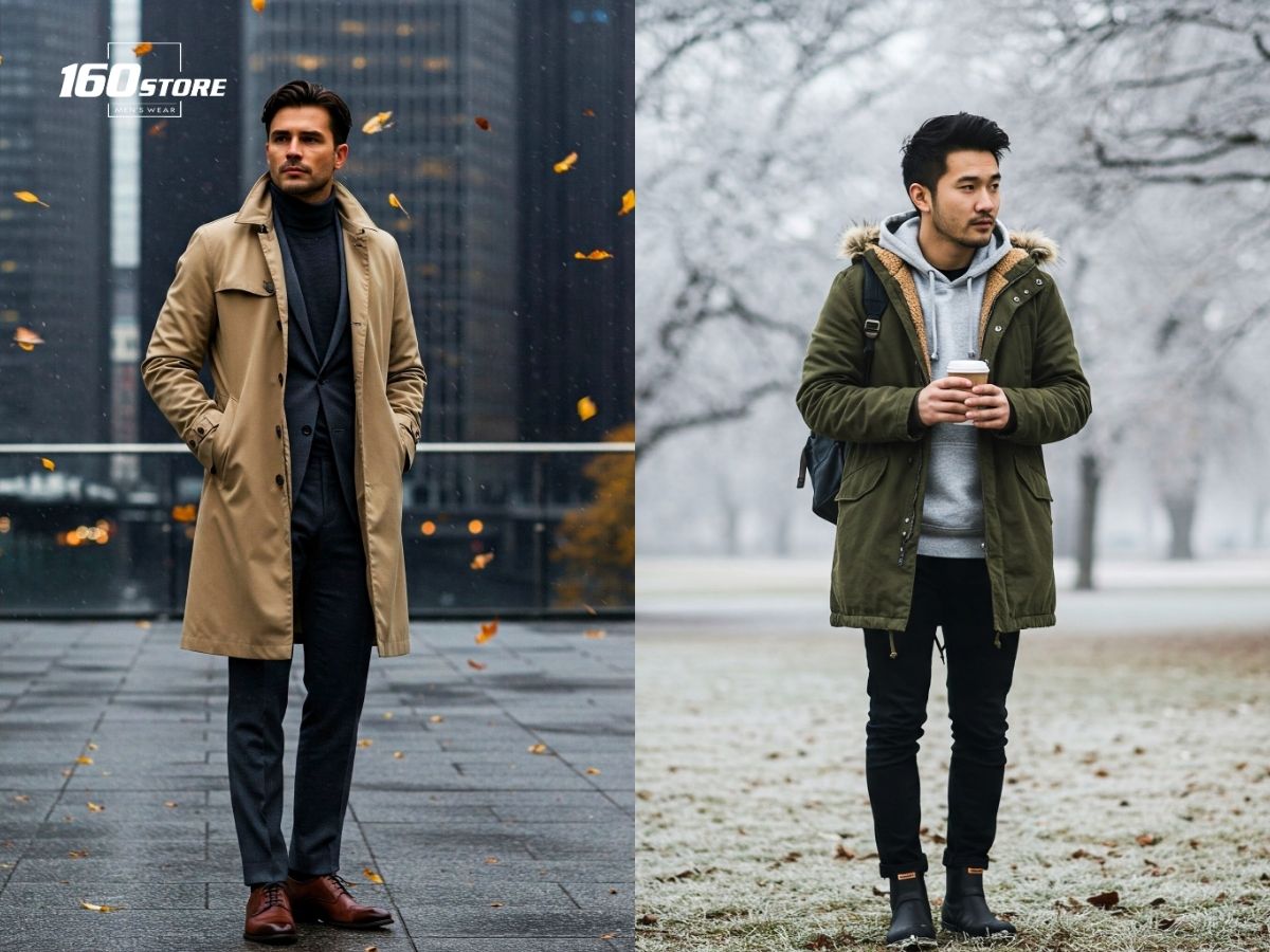 Áo khoác coat dài, có khả năng giữ ấm tốt