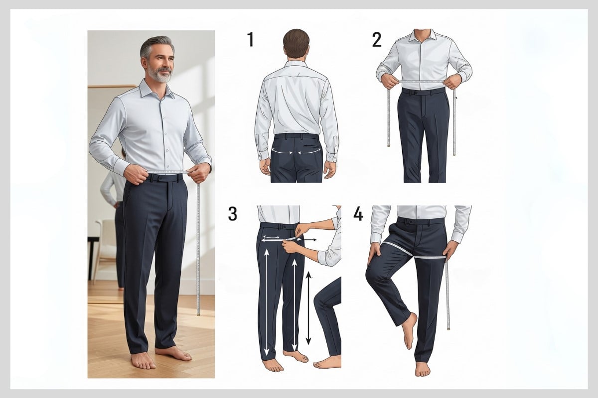Lấy số đo chọn size quần tây