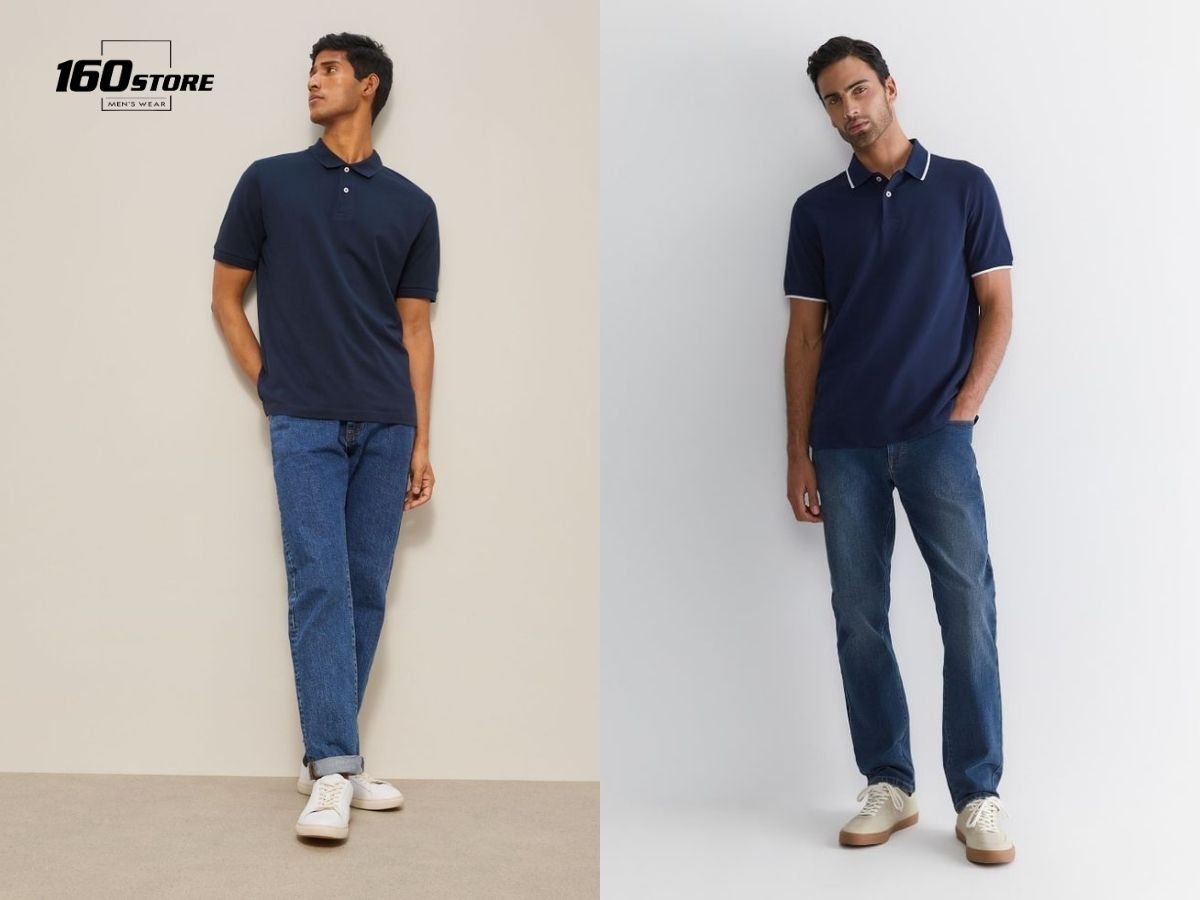 Phong cách smart casual với áo polo và quần jeans