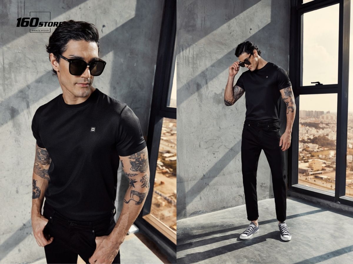 Phối đồ với quần jeans và áo thun Slim Fit trẻ trung