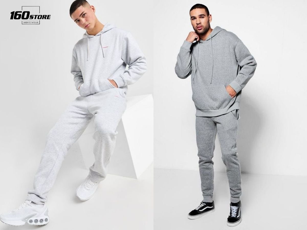 Áo hoodie phối với quần jogger mang đậm phong cách thể thao