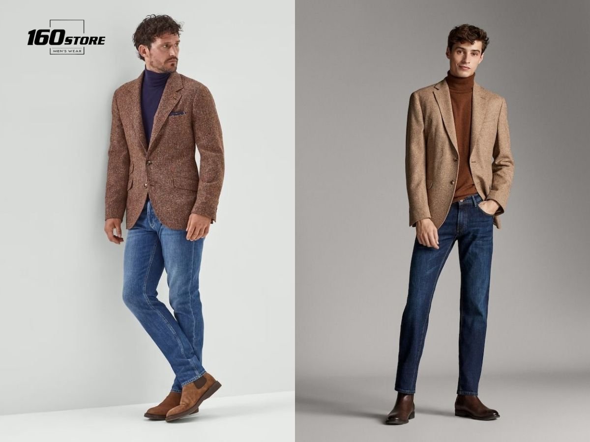 Outfit blazer và quần jeans theo phong cách Autumn Weekender