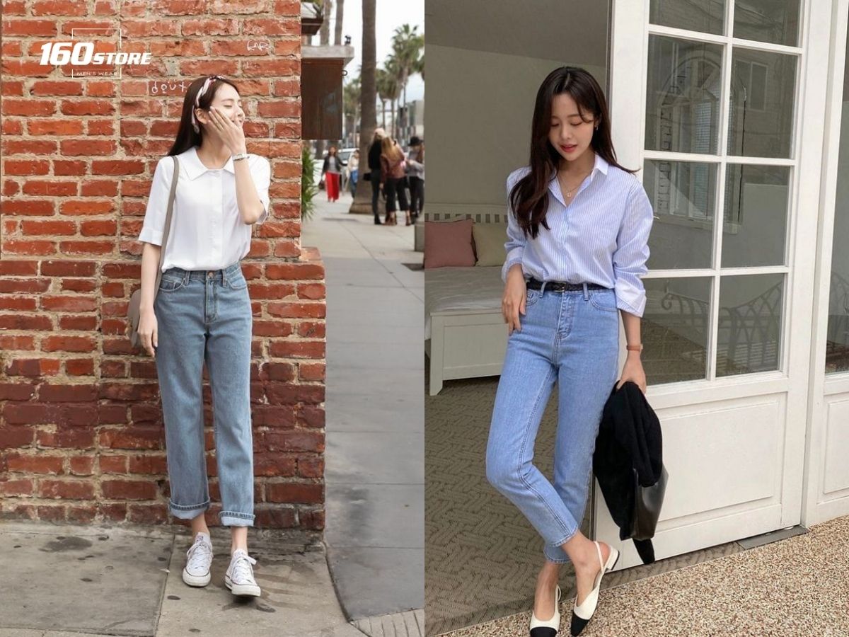 Cá tính, thời thượng với sơ mi form rộng và quần jeans