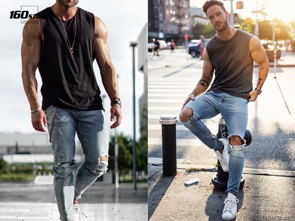 Phối đồ cool ngầu với áo tank top