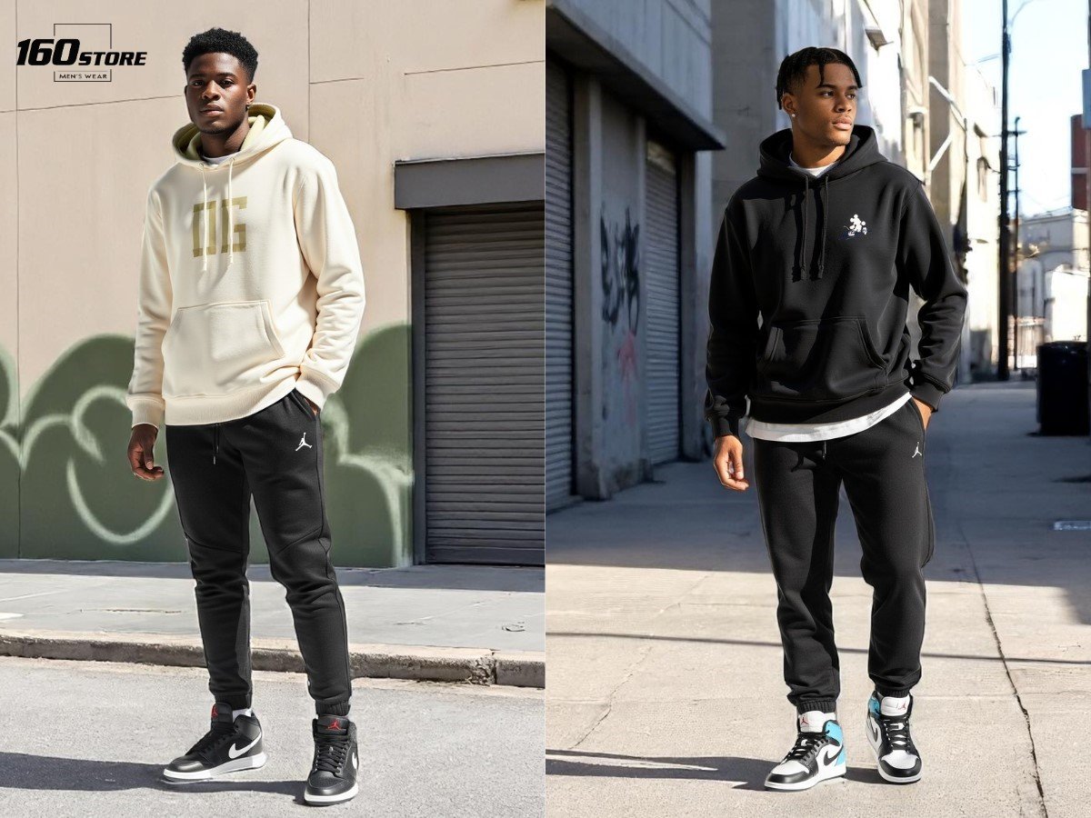 Phối đồ streetwear với giày Jordan