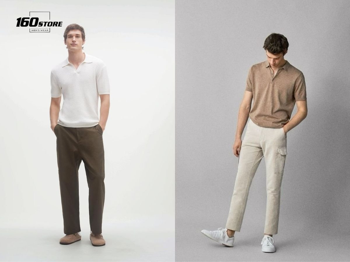 Phối đồ quần cropped với áo thun polo