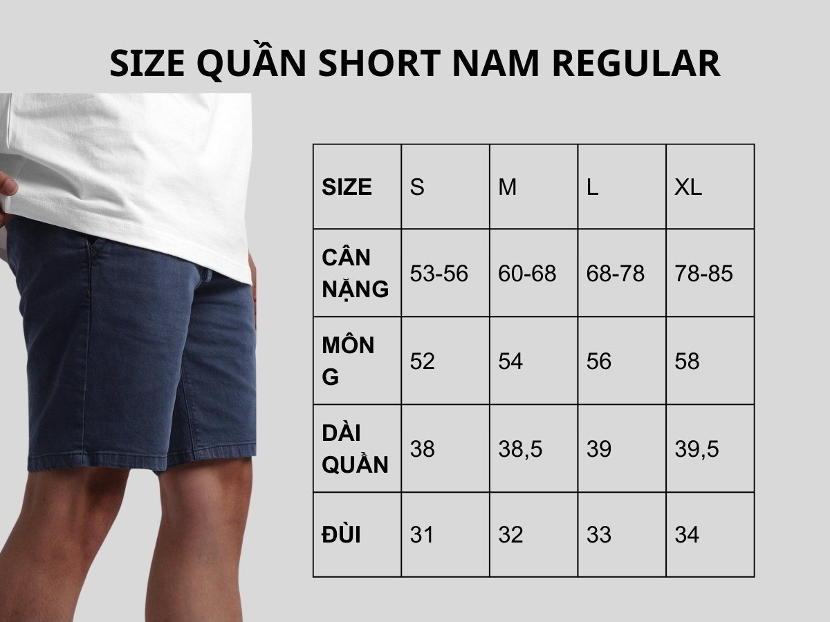 Bảng size quần short