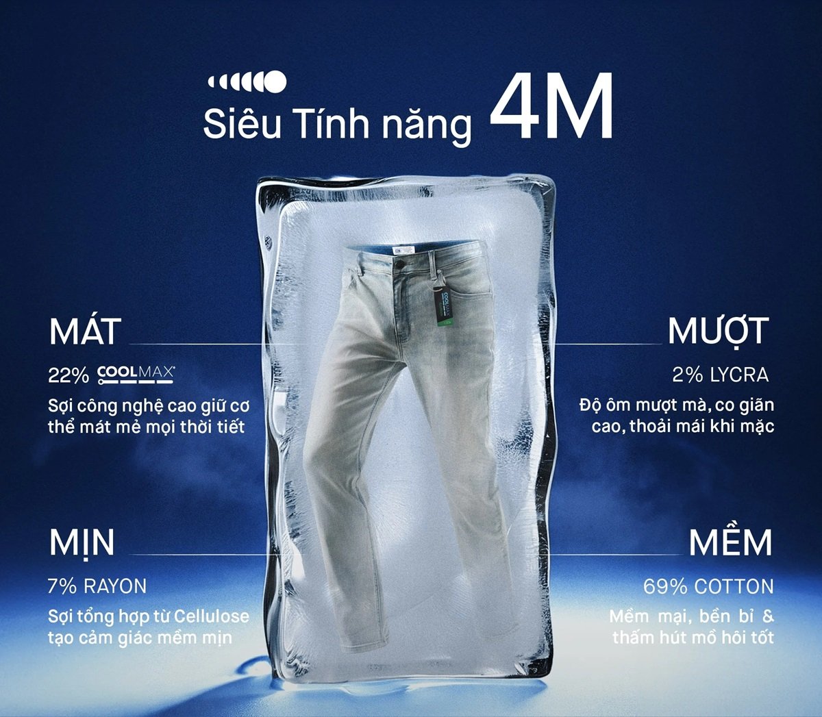 Vải coolmax thoáng mát, nhẹ, bền, ít nhăn