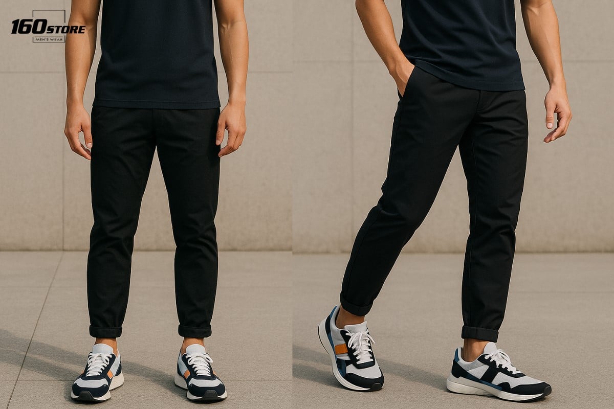 Xắn kiểu pinroll cho quần jogger