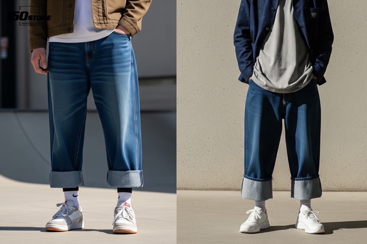Cách xắn quần baggy nam
