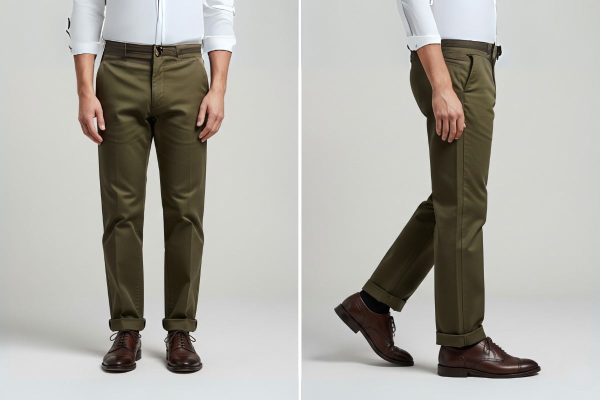 Xắn quần bản vừa cho quần kaki