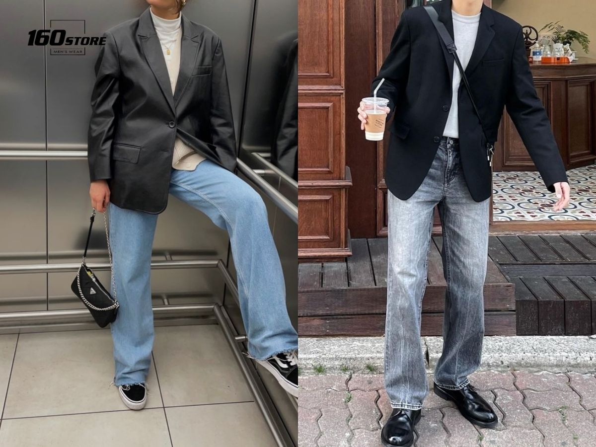 Phối quần jeans và áo blazer theo phong cách Throwback Threads