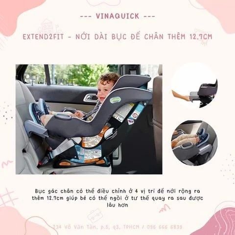 Chỗ để chân cho bé có thể tùy chỉnh mở rộng