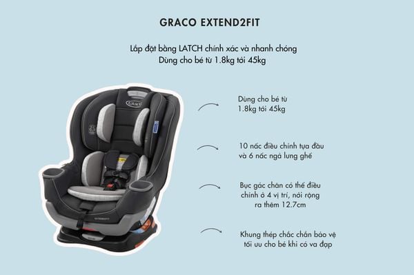 Ghế ngồi ô tô GRACO EXTEND2FIT CONVERTIBLE CAR SEAT, REDMOND