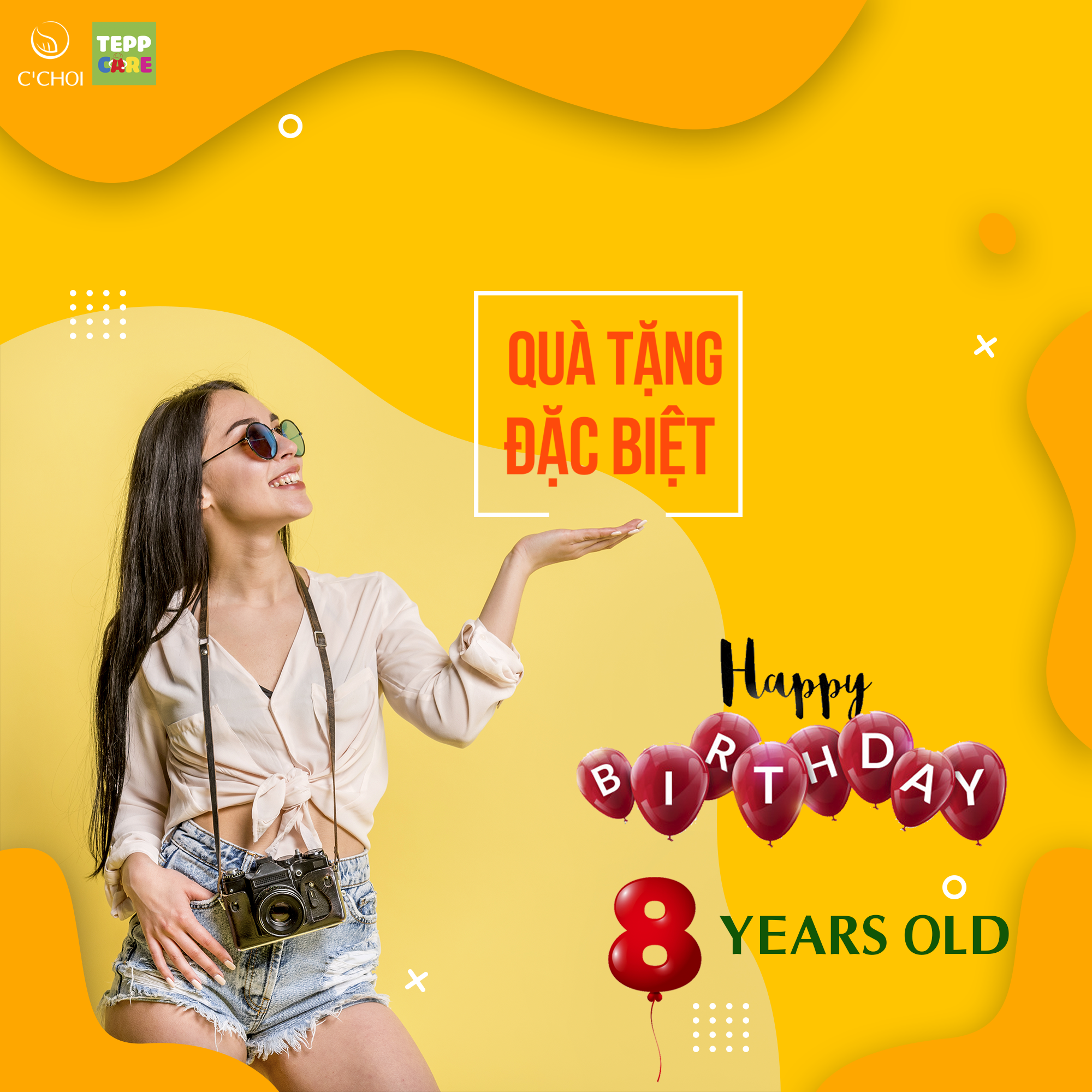 MỪNG SINH NHẬT C’CHOI & TEPP CARE 8 TUỔI CÙNG CƠ HỘI MUA SẮM CHỈ TỪ 80K