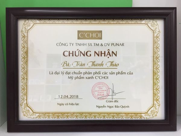 Mỹ phẩm xanh C'Choi tổ chức kiểm tra và cấp chứng nhận cho các Đại Lý đạt chuẩn