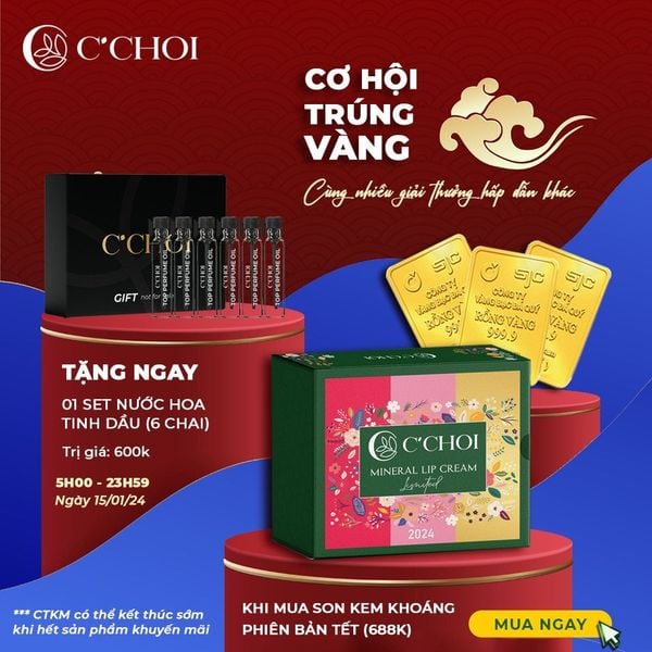 CƠ HỘI CUỐI CÙNG ĐỂ SĂN NHỮNG PHẦN QUÀ HỜI KHI MUA SON KEM KHOÁNG PHIÊN BẢN TẾT 2024.