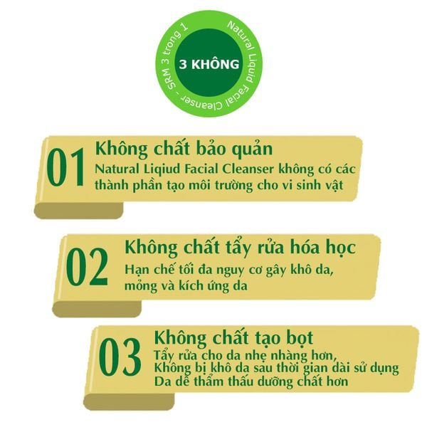 Sữa rửa mặt không chất bảo quản, Sữa rửa mặt không chất tẩy rửa hóa học