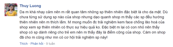 Kem dưỡng da thiên nhiên, cảm nhận khách hàng