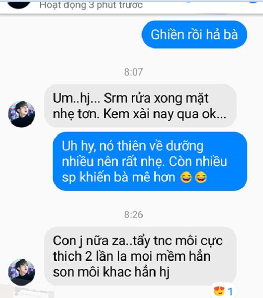 Phản hồi của khách khi sử dụng các sản phẩm chăm sóc da