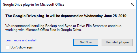 Khởi chạy Google Drive mới / tích hợp Microsoft Outlook, tắt plugin | Google  Workspace