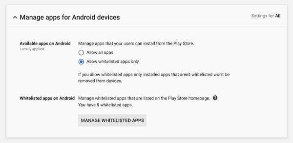 Cho phép người dùng cài đặt bất kỳ ứng dụng trên thiết bị Android được | Google Workspace