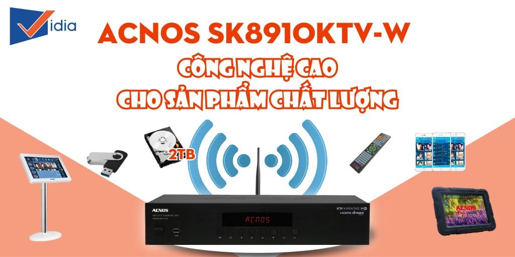Đầu Karaoke giá rẻ - ACNOS SK8910KTV-W - 1