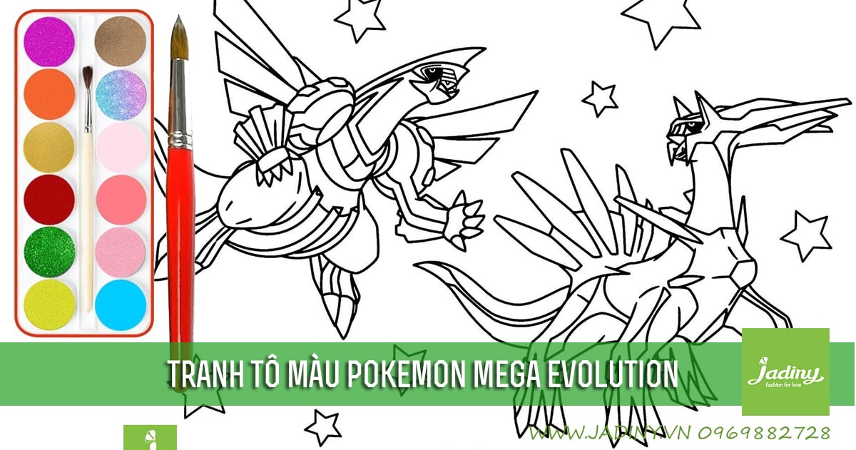 Món quà tranh tô màu Pokemon Mega Evolution với đầy đủ hình ảnh đáng yêu