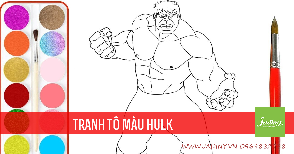 Bộ tranh tô màu hulk - người khổng lồ xanh