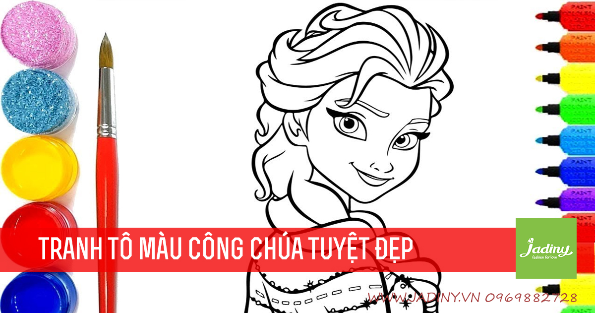 Tổng hợp các chủ đề tranh tô màu công chúa tuyệt đẹp cho bé gái