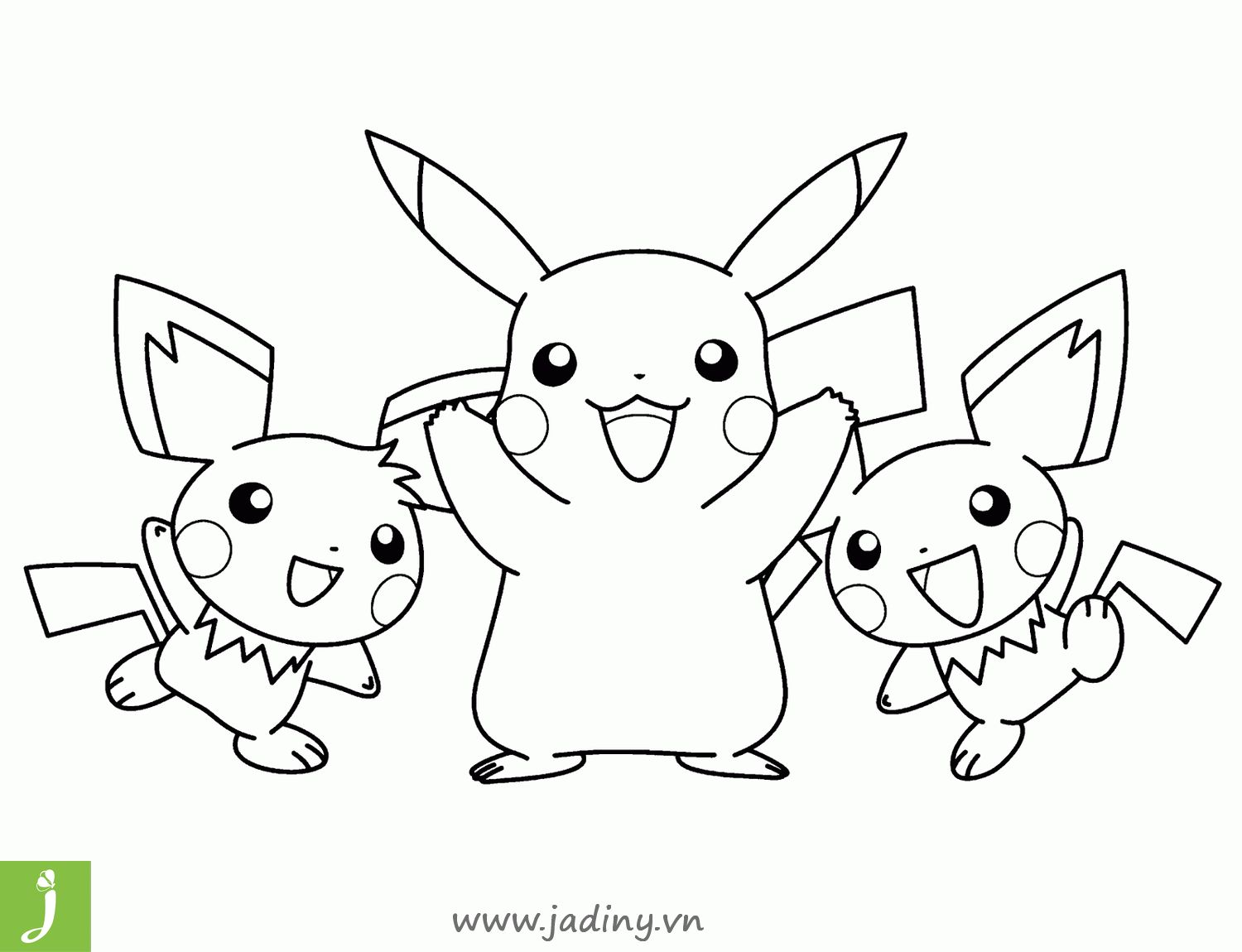 Bộ tranh tô màu pikachu hấp dẫn các bé nhất hiện nay