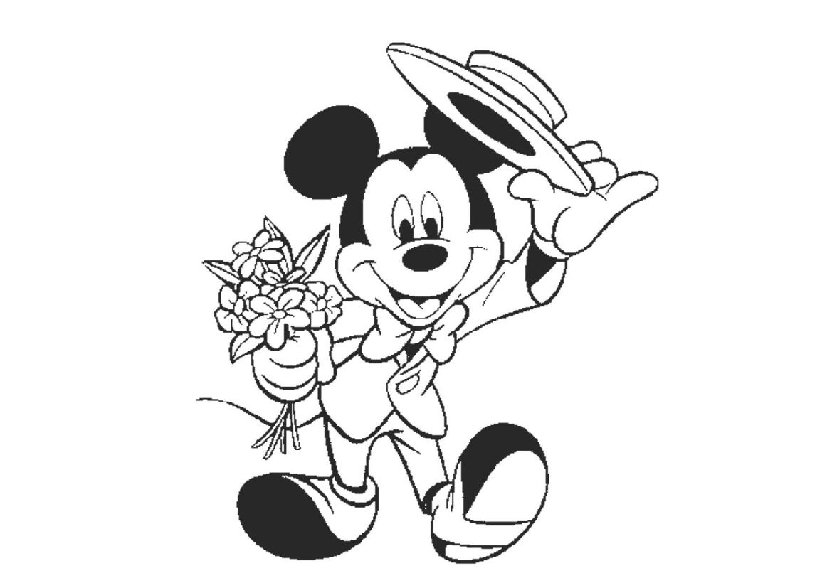 Tổng hợp những tranh tô màu chú chuột Mickey vô cùng đáng yêu