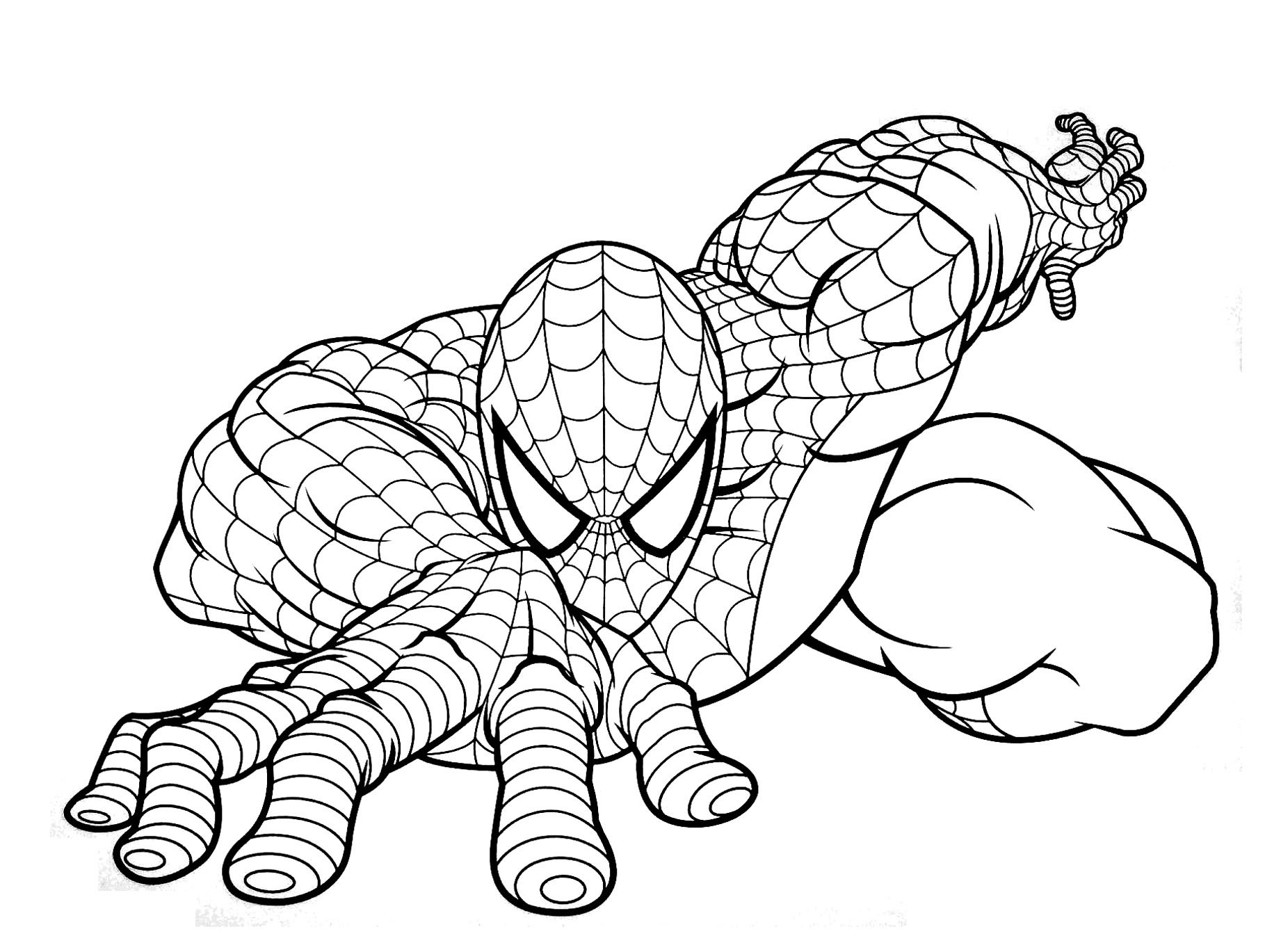 Hình tô màu người nhện, siêu nhân nhện cho các bé trai