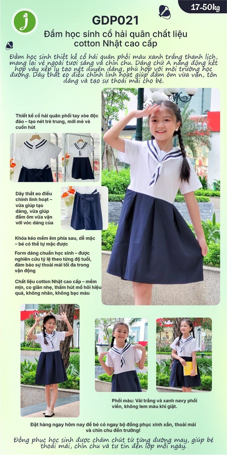 Đồng phục học sinh váy bé gái