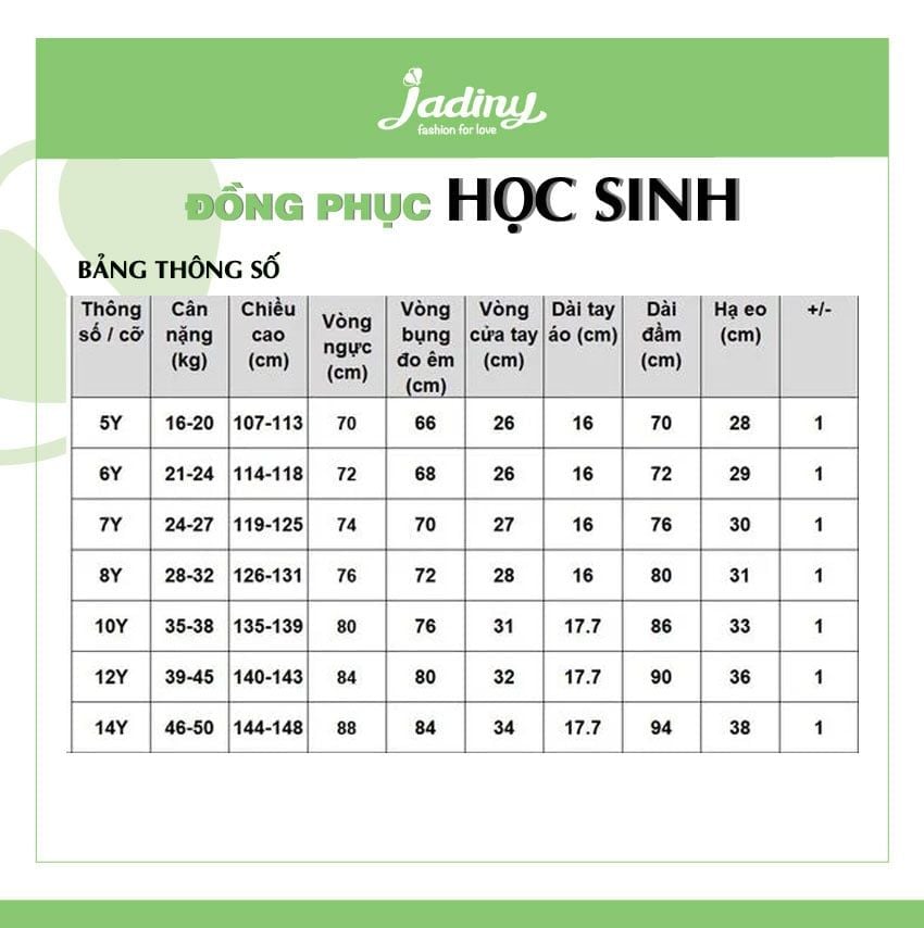Đồng phục học sinh váy bé gái