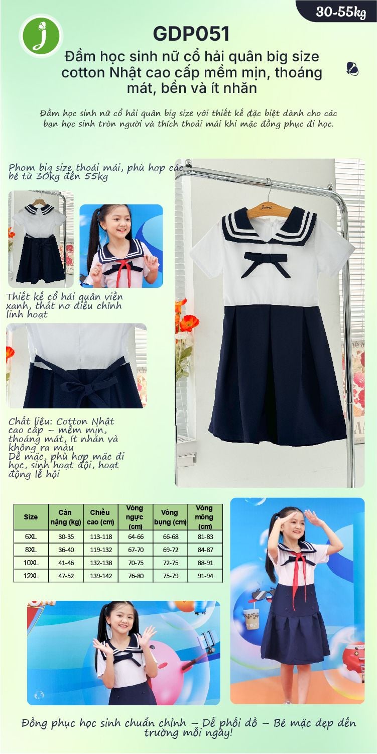 Đồng phục học sinh váy bé gái