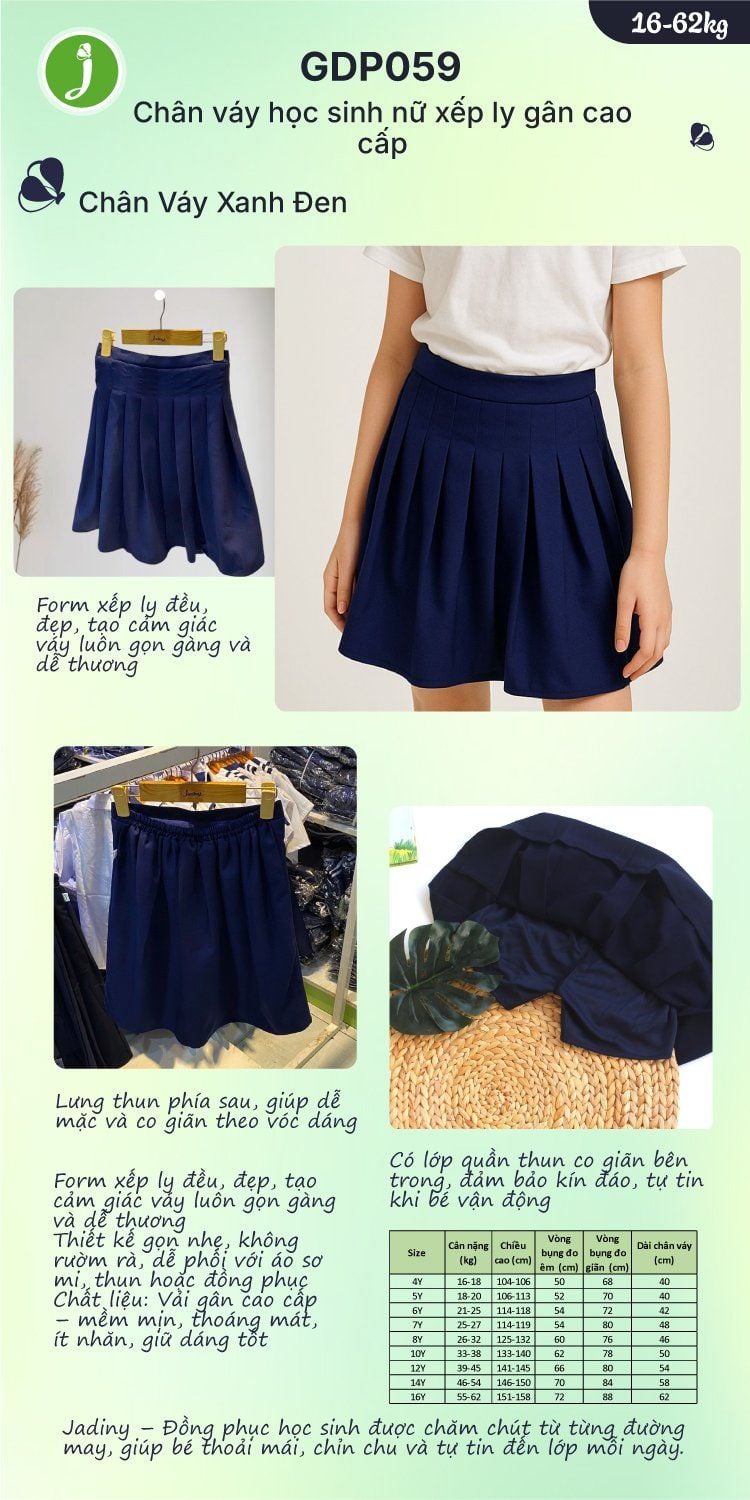 Chân váy học sinh