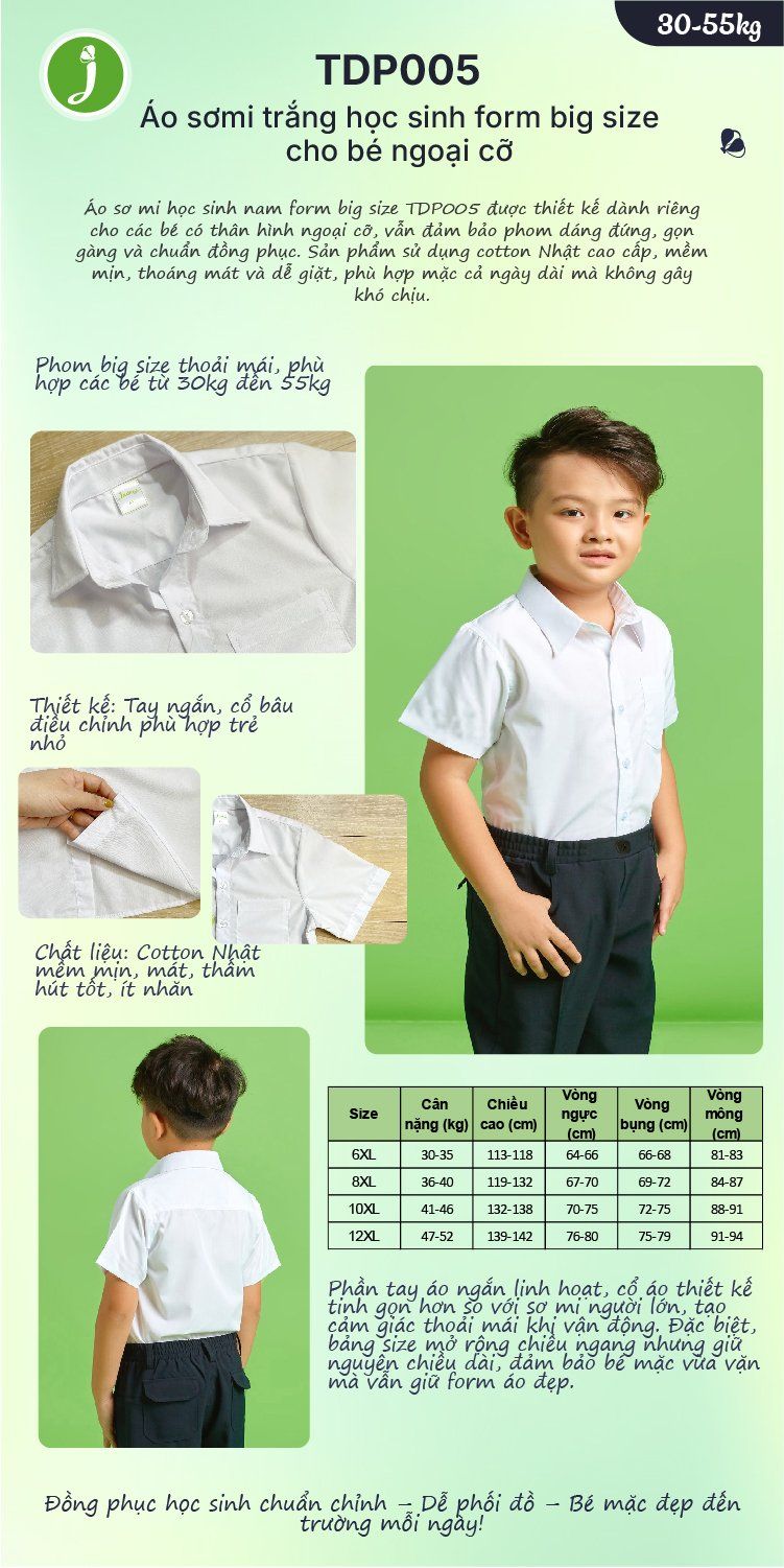 Đồng phục học sinh áo sơ mi trắng