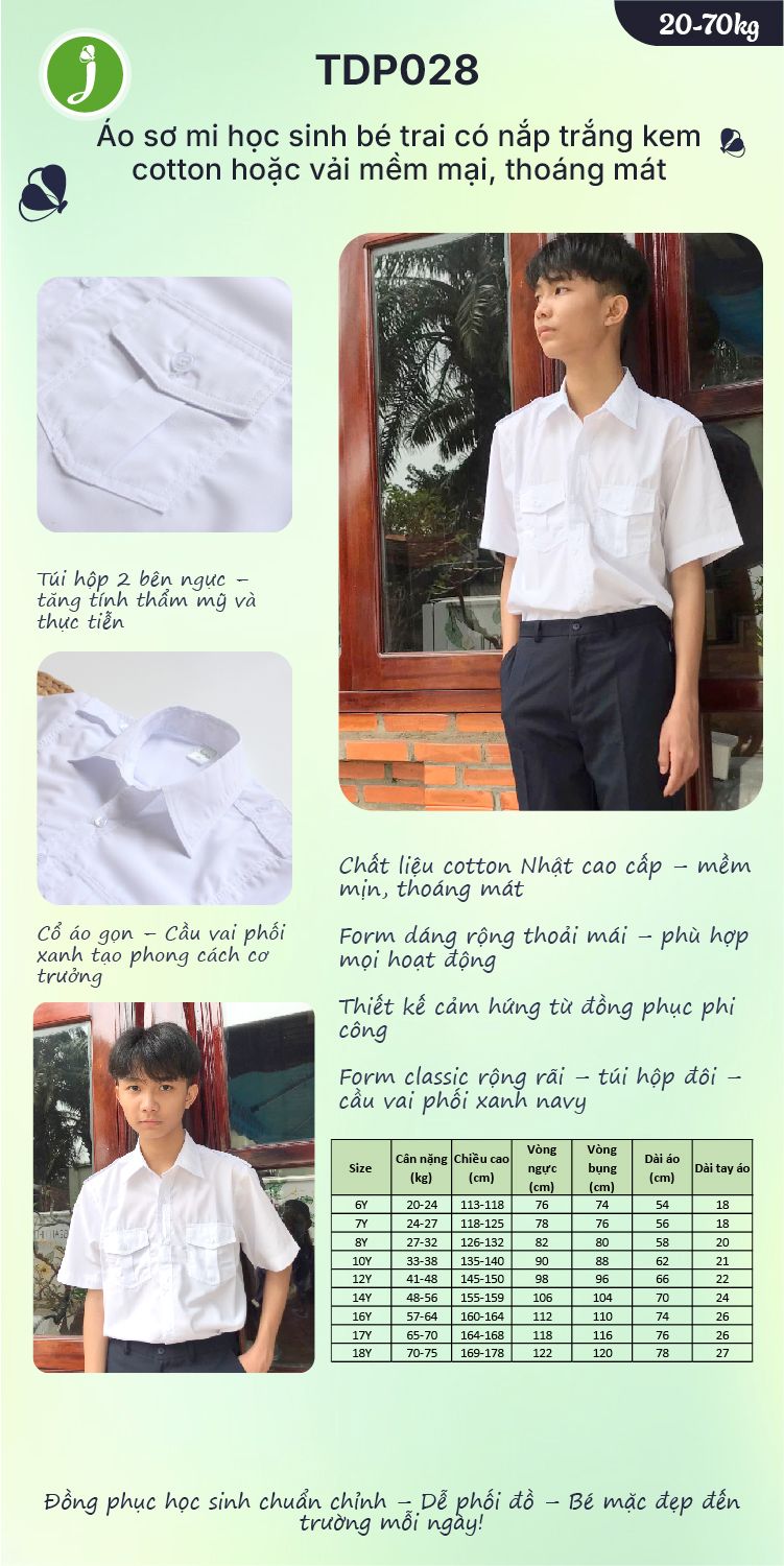 Đồng phục học sinh áo sơ mi trắng