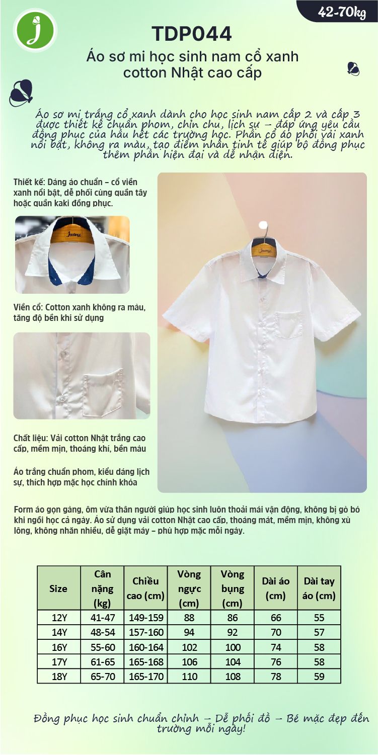 Đồng phục học sinh áo sơ mi trắng
