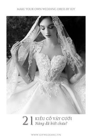 Váy cưới đơn giản đi bàn tay dài #1033