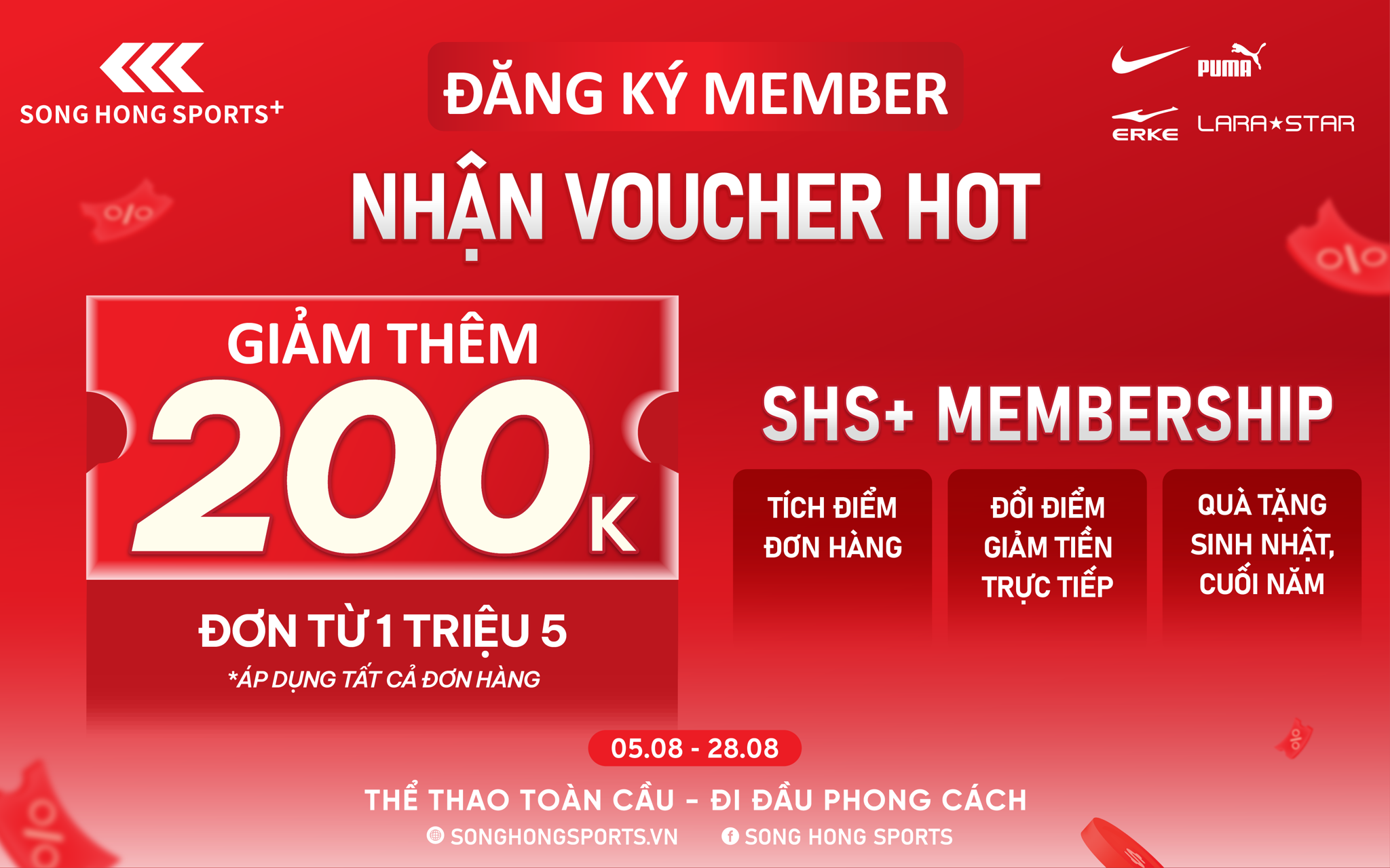 CHƯƠNG TRÌNH KHÁCH HÀNG THÂN THIẾT SONGHONGSPORTS