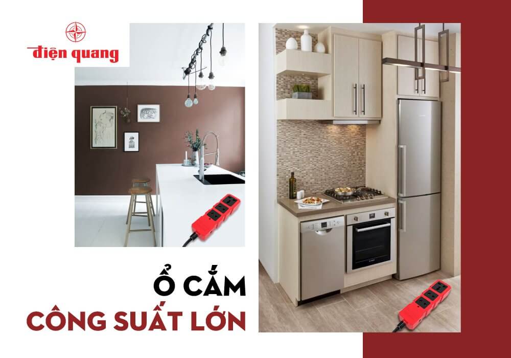 Ổ cắm Công suất lớn Điện Quang ĐQ ESKHP 3RB 5M (3 lỗ, màu đỏ đen, dây 5m)